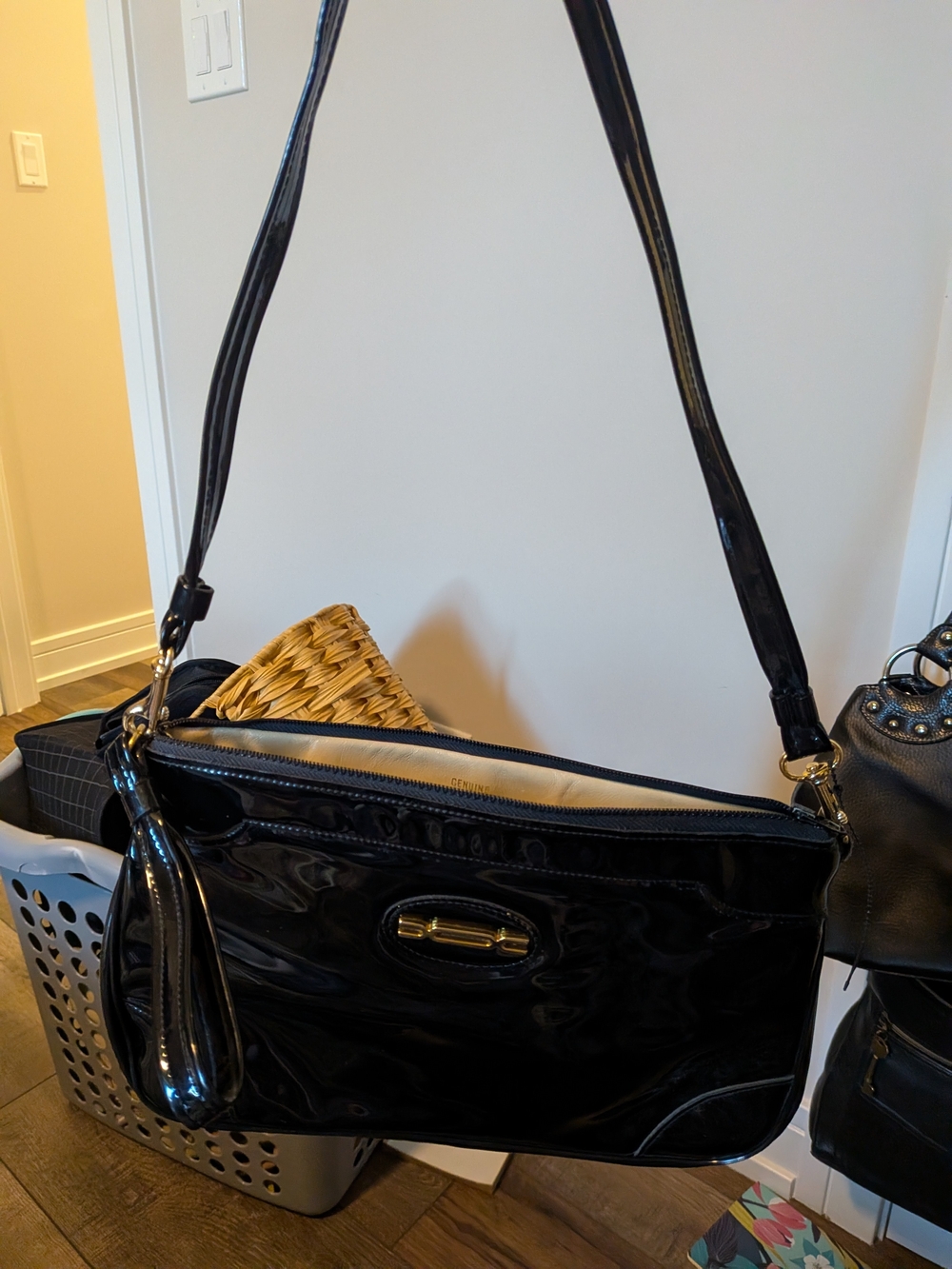 H.Margolin Vintage 50s Patent Shoulder Bag with Gold Hardware